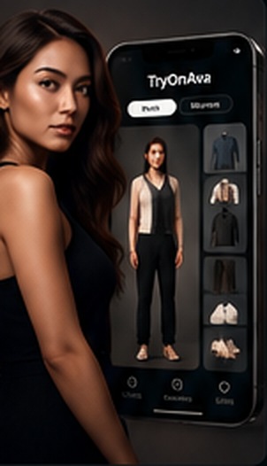 Woman using the TryOnAva app